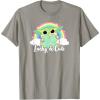 imageStar Wars St Patricks Day Grogu Rainbow Lucky ampamp Cute TShirtSlate Grey