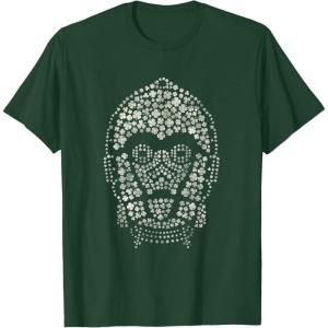 imageNEW Star Wars St Patricks Day Clover Fill Droid C3PO TShirtDark Green