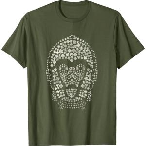 imageNEW Star Wars St Patricks Day Clover Fill Droid C3PO TShirtOlive Green