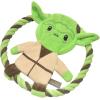 imageSTAR WARS for Pets Plush Yoda Rope Frisbee Dog Toy  Green Fetch Toys for Dogs  Plush Dog Toy Chew Dog Toy Squeaky Dog Toy Officially Licensed fromYoda Rope Frisbee