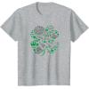 imageStar Wars Icons Lucky Green 4Leaf Clover St Patricks Day TShirtHeather Grey