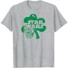 imageStar Wars  Shamrock Logo TShirtHeather Grey