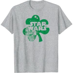imageStar Wars  Shamrock Logo TShirtHeather Grey