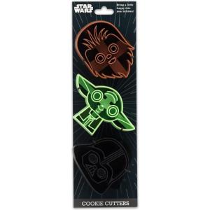 imageStar Wars Cookie Cutter Set for Kitchen  Featuring Chewbacca Yoda and Darth Vader Cookie CuttersBlack