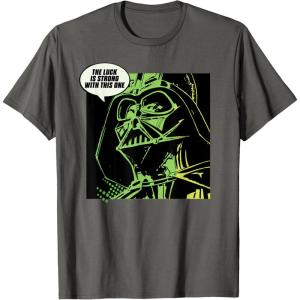 imageStar Wars Darth Vader The Luck is Strong St Patricks Day TShirtAsphalt Grey