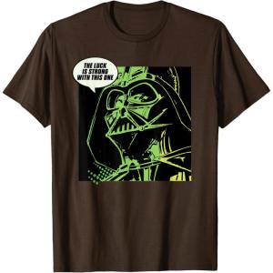 imageStar Wars Darth Vader The Luck is Strong St Patricks Day TShirtBrown