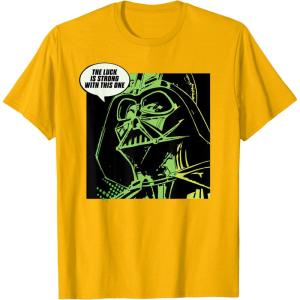 imageStar Wars Darth Vader The Luck is Strong St Patricks Day TShirtGolden Yellow