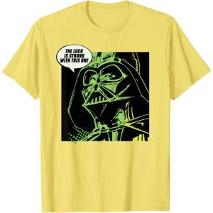 imageStar Wars Darth Vader The Luck is Strong St Patricks Day TShirtLemon Yellow