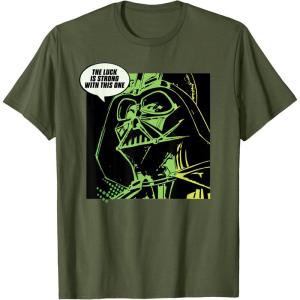 imageStar Wars Darth Vader The Luck is Strong St Patricks Day TShirtOlive Green