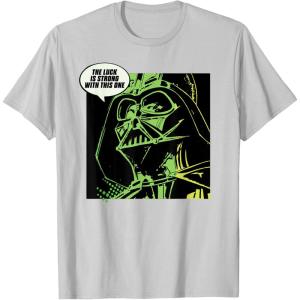 imageStar Wars Darth Vader The Luck is Strong St Patricks Day TShirtSilver Grey