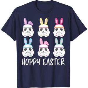 imageStar Wars Easter Storm Troopers With Ears Line Up Poster TShirtNavy Blue