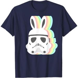 imageStar Wars Easter Stormtrooper Pastel Bunny Ears Disney TShirtNavy Blue