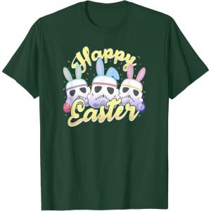 imageStar Wars Easter Stormtroopers Bunny Ears ampamp Eggs TShirtDark Green