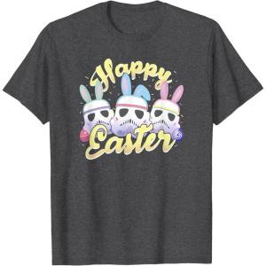 imageStar Wars Easter Stormtroopers Bunny Ears ampamp Eggs TShirtDark Heather Grey