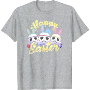 imageStar Wars Easter Stormtroopers Bunny Ears ampamp Eggs TShirtHeather Grey