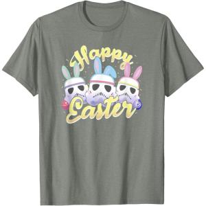 imageStar Wars Easter Stormtroopers Bunny Ears ampamp Eggs TShirtOlive Heather