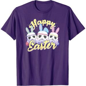imageStar Wars Easter Stormtroopers Bunny Ears ampamp Eggs TShirtPurple