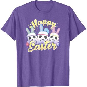 imageStar Wars Easter Stormtroopers Bunny Ears ampamp Eggs TShirtPurple Heather