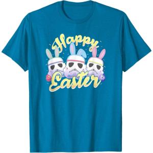 imageStar Wars Easter Stormtroopers Bunny Ears ampamp Eggs TShirtSapphire Blue