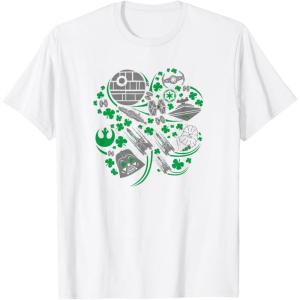 imageStar Wars Icons Lucky Green 4Leaf Clover St Patricks Day TShirtWhite