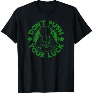 imageStar Wars St Patricks Day Darth Vader Push Your Luck TShirtBlack