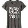 imageStar Wars R2D2 May The Luck Be With You St Patricks Day TShirtAsphalt Grey