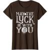 imageStar Wars R2D2 May The Luck Be With You St Patricks Day TShirtBrown