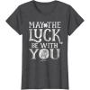 imageStar Wars R2D2 May The Luck Be With You St Patricks Day TShirtDark Heather Grey