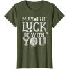 imageStar Wars R2D2 May The Luck Be With You St Patricks Day TShirtOlive Green