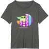imageStar Wars The Mandalorian Grogu in Cute Pastel Easter Egg TShirtAsphalt Grey