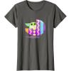 imageStar Wars The Mandalorian Grogu in Cute Pastel Easter Egg TShirtAsphalt Grey