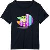 imageStar Wars The Mandalorian Grogu in Cute Pastel Easter Egg TShirtBlack