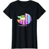 imageStar Wars The Mandalorian Grogu in Cute Pastel Easter Egg TShirtBlack