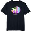 imageStar Wars The Mandalorian Grogu in Cute Pastel Easter Egg TShirtBlack