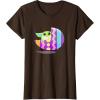 imageStar Wars The Mandalorian Grogu in Cute Pastel Easter Egg TShirtBrown