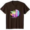 imageStar Wars The Mandalorian Grogu in Cute Pastel Easter Egg TShirtBrown