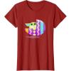 imageStar Wars The Mandalorian Grogu in Cute Pastel Easter Egg TShirtCranberry Red