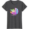 imageStar Wars The Mandalorian Grogu in Cute Pastel Easter Egg TShirtDark Heather Grey