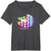 imageStar Wars The Mandalorian Grogu in Cute Pastel Easter Egg TShirtDark Heather Grey