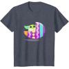 imageStar Wars The Mandalorian Grogu in Cute Pastel Easter Egg TShirtHeather Blue