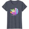 imageStar Wars The Mandalorian Grogu in Cute Pastel Easter Egg TShirtHeather Blue