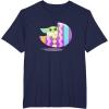 imageStar Wars The Mandalorian Grogu in Cute Pastel Easter Egg TShirtNavy Blue