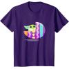 imageStar Wars The Mandalorian Grogu in Cute Pastel Easter Egg TShirtPurple