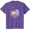 imageStar Wars The Mandalorian Grogu in Cute Pastel Easter Egg TShirtPurple Heather