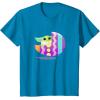 imageStar Wars The Mandalorian Grogu in Cute Pastel Easter Egg TShirtSapphire Blue