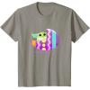 imageStar Wars The Mandalorian Grogu in Cute Pastel Easter Egg TShirtSlate Grey