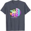 imageStar Wars The Mandalorian Grogu in Cute Pastel Easter Egg TShirtHeather Blue