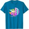 imageStar Wars The Mandalorian Grogu in Cute Pastel Easter Egg TShirtSapphire Blue