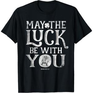 imageStar Wars R2D2 May The Luck Be With You St Patricks Day TShirtBlack