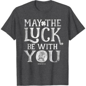 imageStar Wars R2D2 May The Luck Be With You St Patricks Day TShirtDark Heather Grey